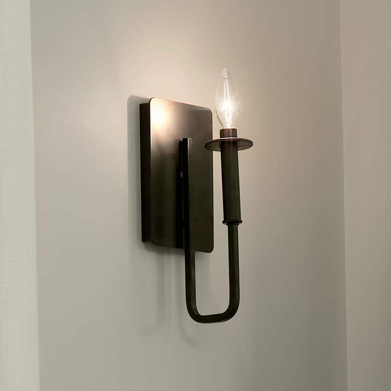 Image 2 Kichler Alden 11 1/2"H Black Metal Candle-Style Wall Sconce