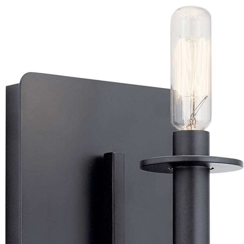 Image 3 Kichler Alden 11 1/2 inchH Black Metal Candle-Style Wall Sconce more views