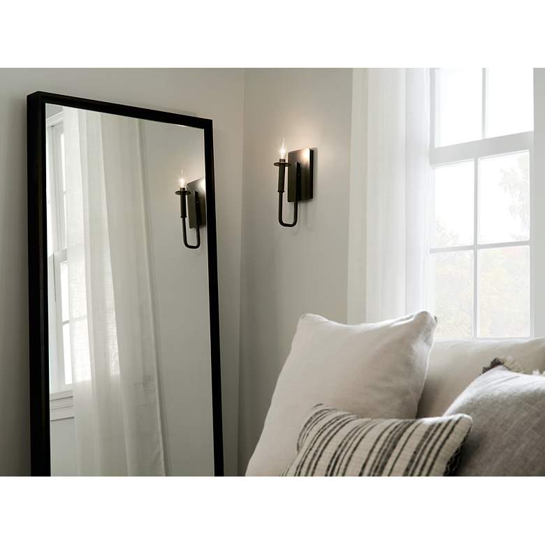 Image 7 Kichler Alden 11 1/2"H Black Metal Candle-Style Wall Sconce more views