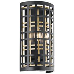 Kichler Aldergate 12" High Black 2-Light Wall Sconce