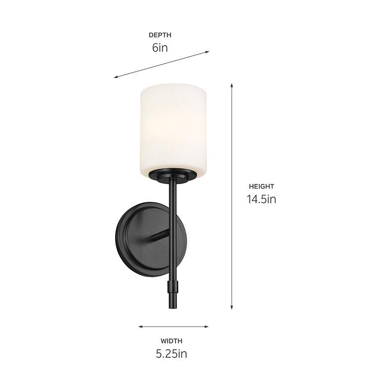 Image 4 Kichler Ali 14 1/2" High Black Wall Sconce more views