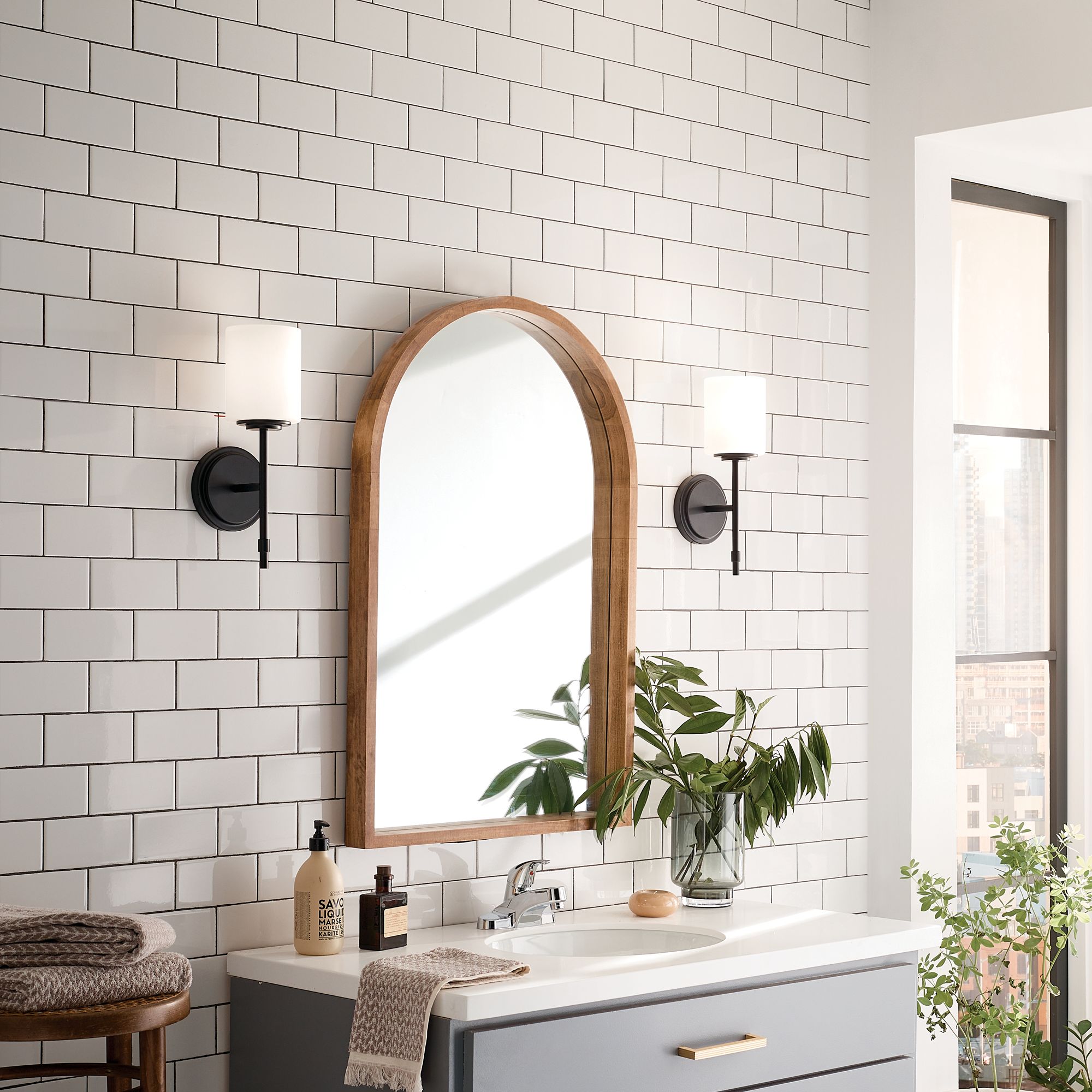 Image 5 Kichler Ali 14 1/2" High Black Wall Sconce more views