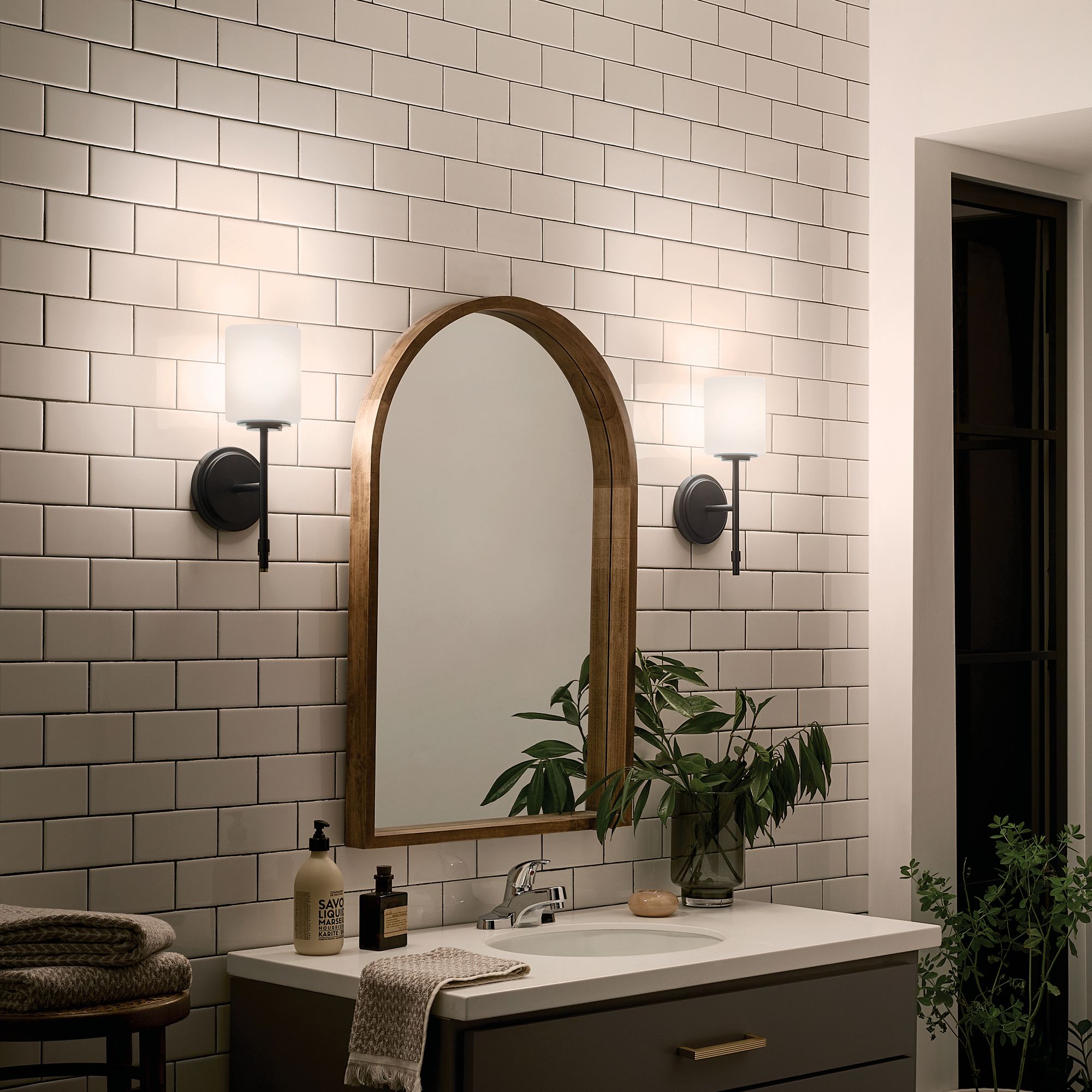 Image 6 Kichler Ali 14 1/2" High Black Wall Sconce more views