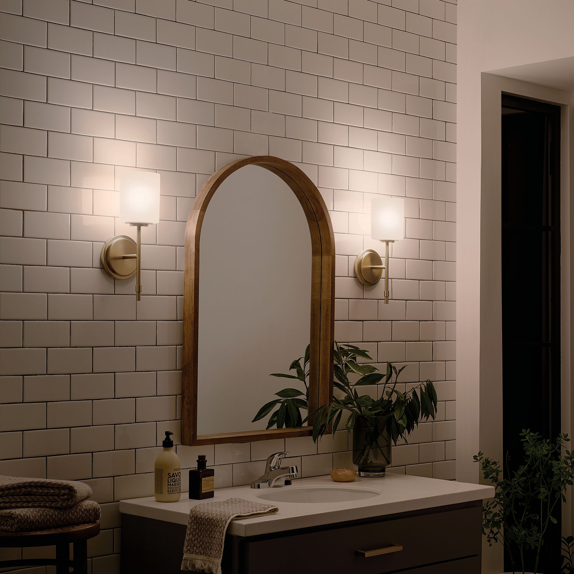 Image 6 Kichler Ali 14 1/2" High Brushed Natural Brass Wall Sconce more views