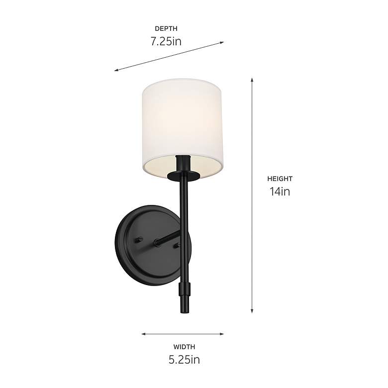 Image 3 Kichler Ali 14" High Black Wall Sconce more views