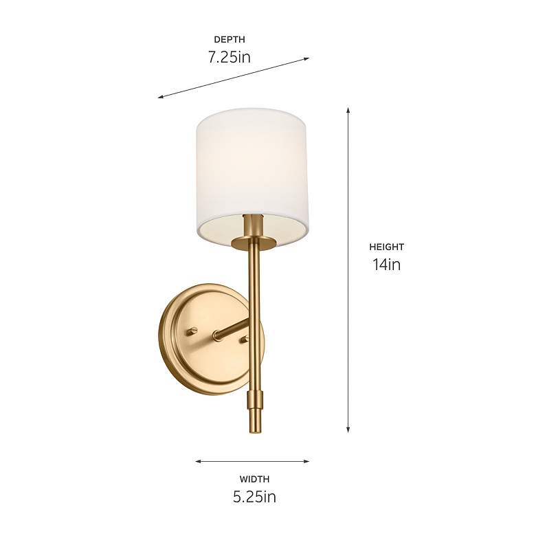 Image 5 Kichler Ali 14" High Brushed Natural Brass Wall Sconce more views