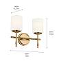 4_Kichler Ali 14"W Brushed Natural Brass 2-Light Bath Light more views