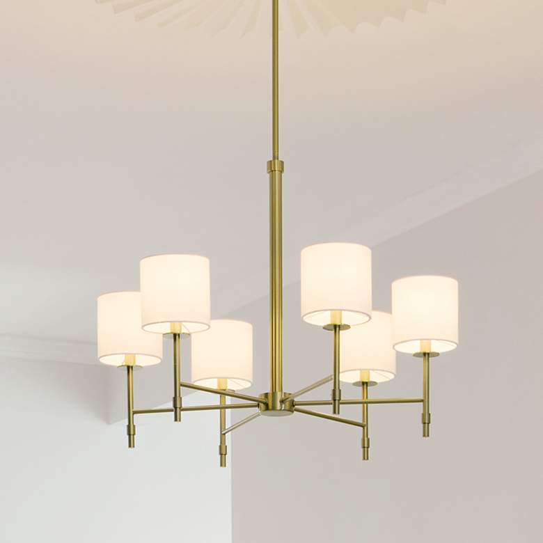 Image 1 Kichler Ali 28"W Brushed Natural Brass 6-Light Chandelier