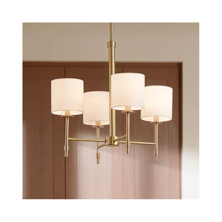 Image 1 Kichler Ali 20" Wide 4-Light Modern Brass Shade Chandelier