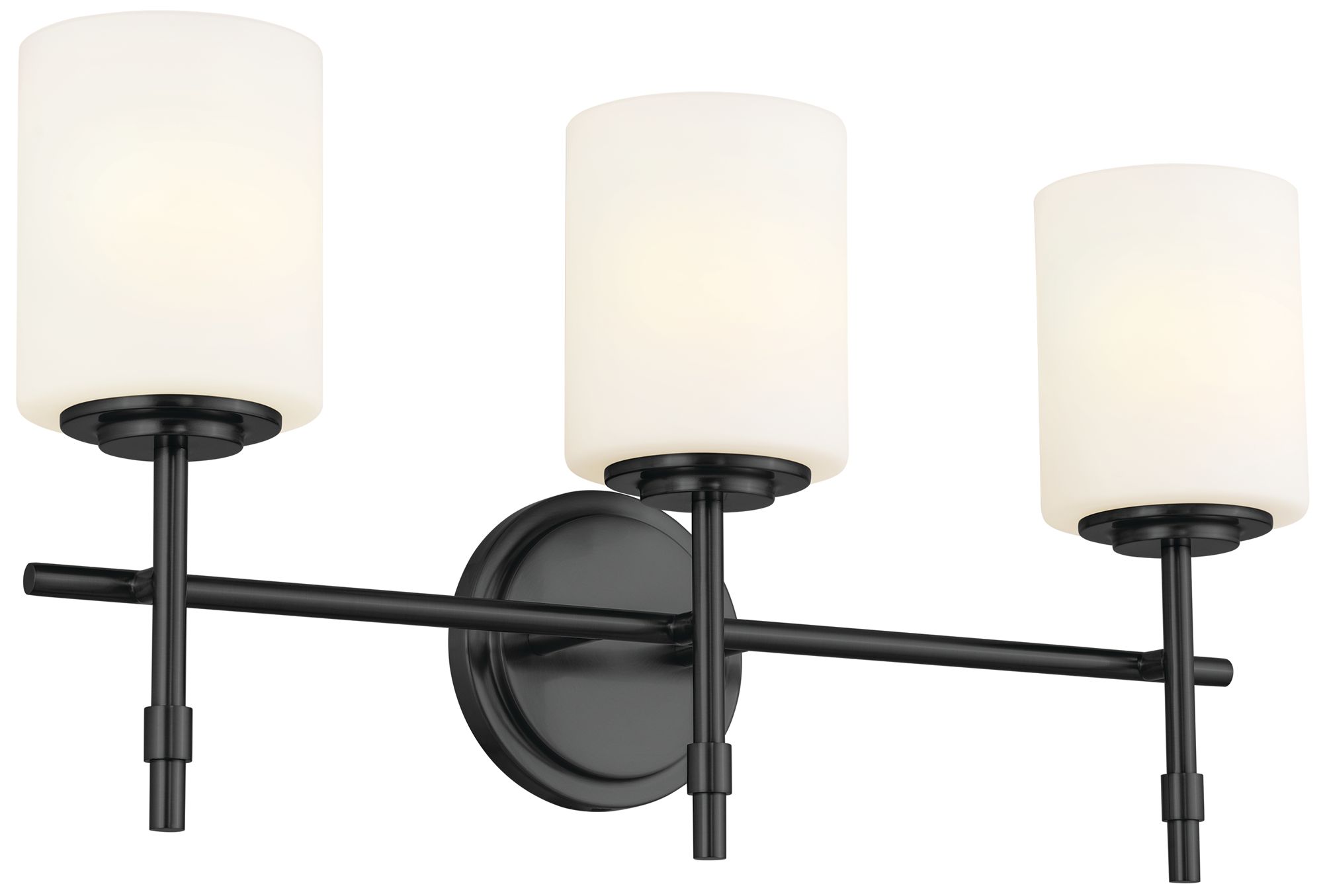 Kichler Ali 23.3" Wide 3-Light Arm Black Finish Bath Light