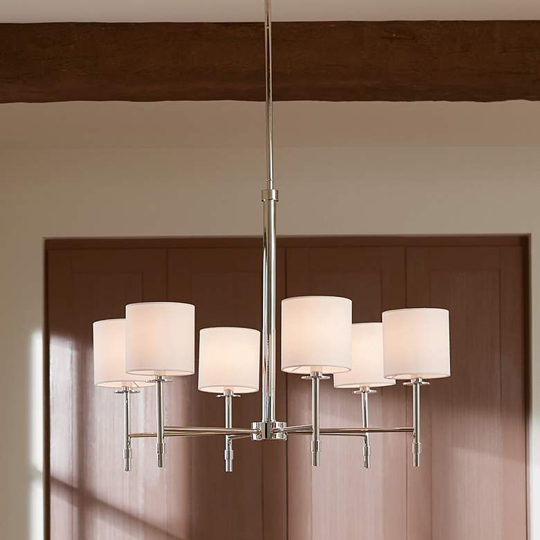 Image 2 Kichler Ali 26" Wide Polished Nickel 6-Light Drum Chandelier