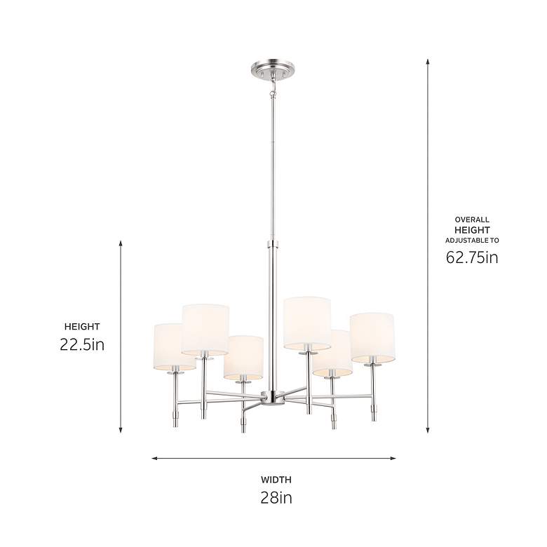 Image 5 Kichler Ali 26" Wide Polished Nickel 6-Light Drum Chandelier more views