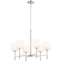 Kichler Ali 26" Wide Polished Nickel 6-Light Modern Shade Chandelier