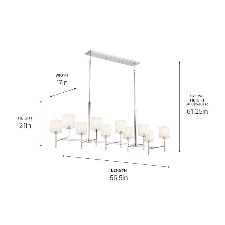 Image 5 Kichler Ali 56 1/2" Polished Nickel Modern 10-Light Linear Chandelier more views
