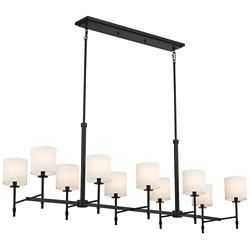 Kichler Ali 56 1/2" Wide Black 10-Light Linear Chandelier