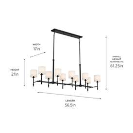 Image5 of Kichler Ali 56 1/2" Wide Black 10-Light Linear Chandelier more views