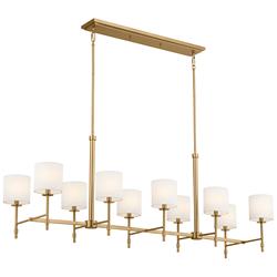 Kichler Ali 56 1/2" Wide Natural Brass 10-Light Linear Chandelier