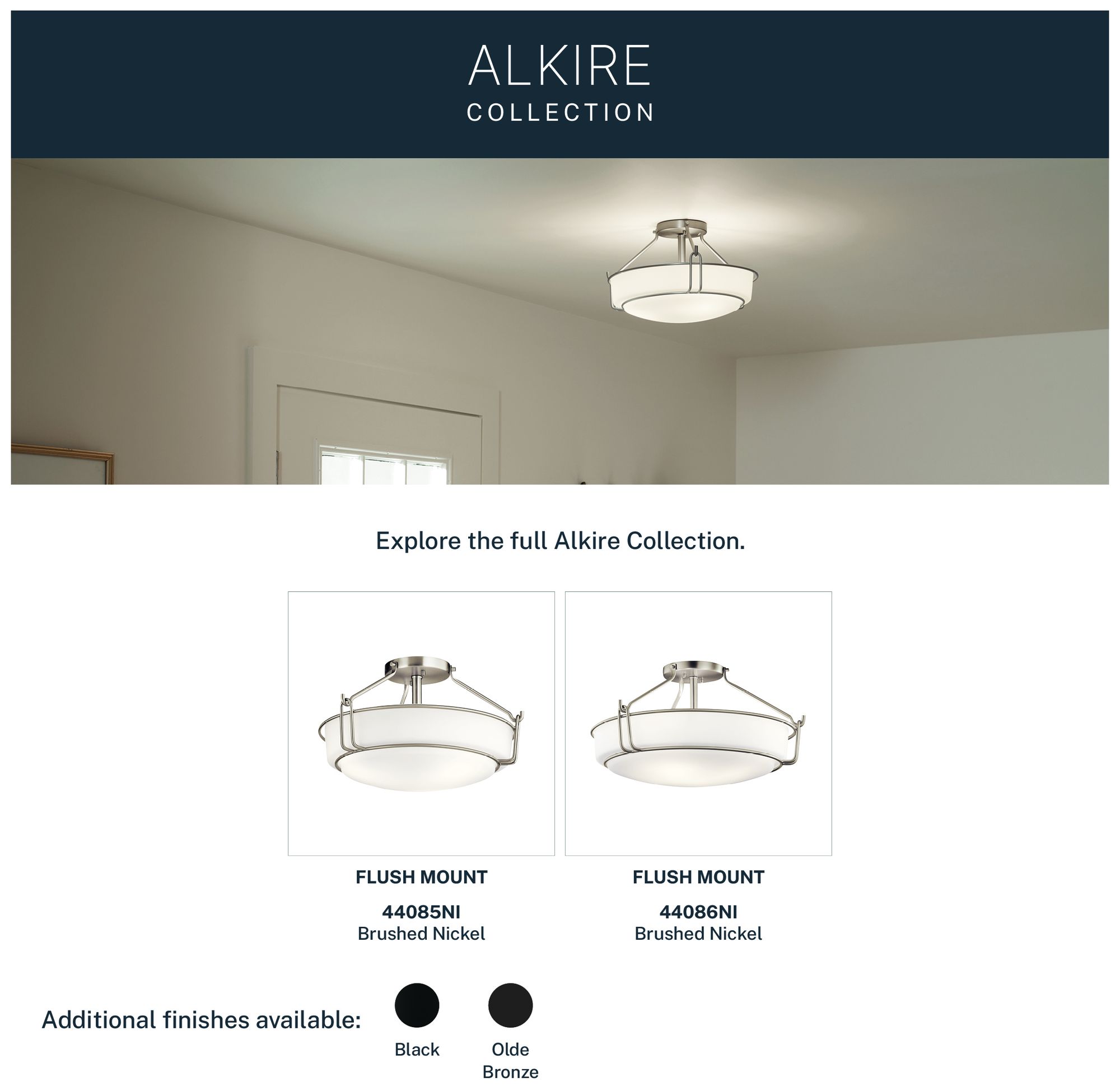 Kichler Alkire 16 1/2" Wide Brushed Nickel Ceiling Light