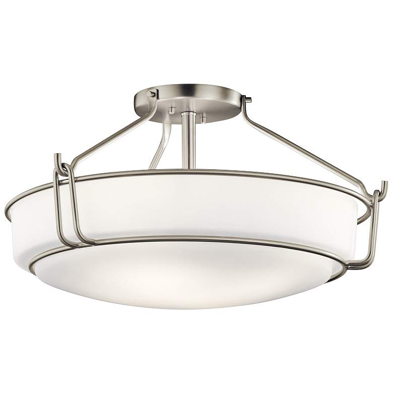 Image 2 Kichler Alkire 22" Wide Round Dome Brushed Nickel Ceiling Light