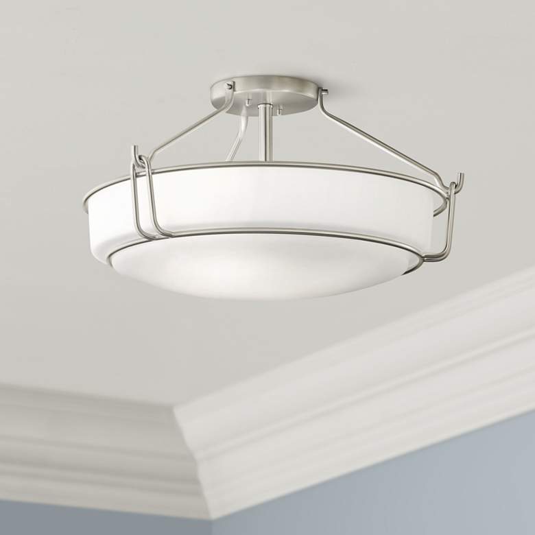 Image 1 Kichler Alkire 22" Wide Round Dome Brushed Nickel Ceiling Light