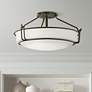 Thumbnail1 of Kichler Alkire 22" Wide White Shade Olde Bronze Ceiling Light