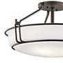 Thumbnail3 of Kichler Alkire 22" Wide White Shade Olde Bronze Ceiling Light more views