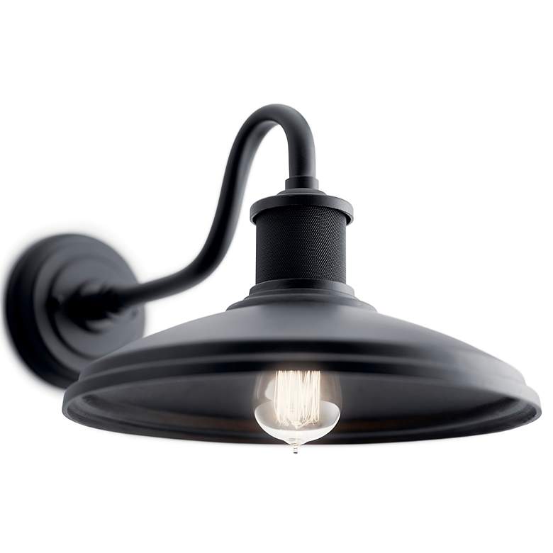 Image 4 Kichler Allenbury 9" High Industrial Textured Black Outdoor Wall Light more views