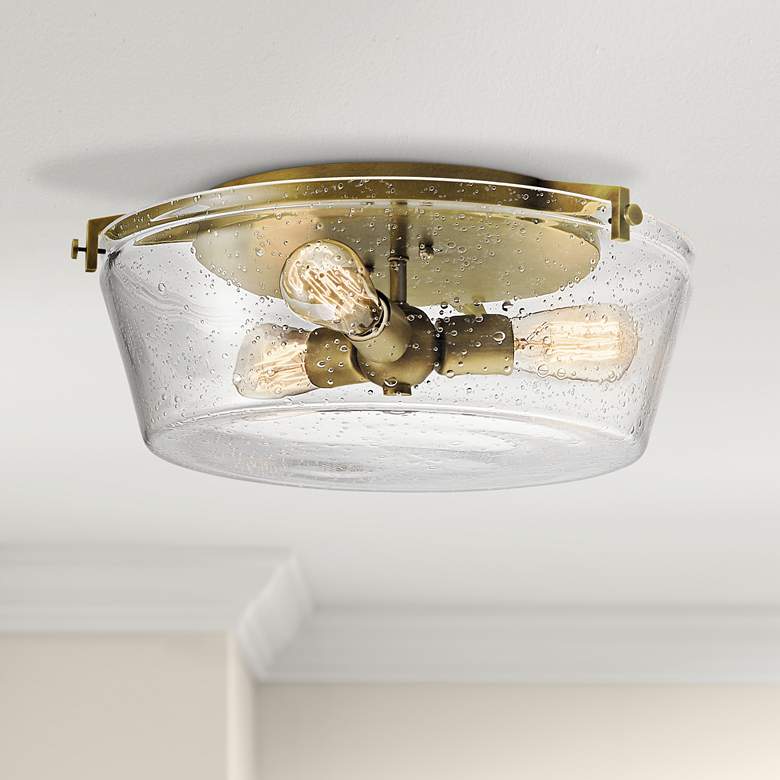 Image 1 Kichler Alton 18 1/2 inchW Natural Brass 3-Light Ceiling Light