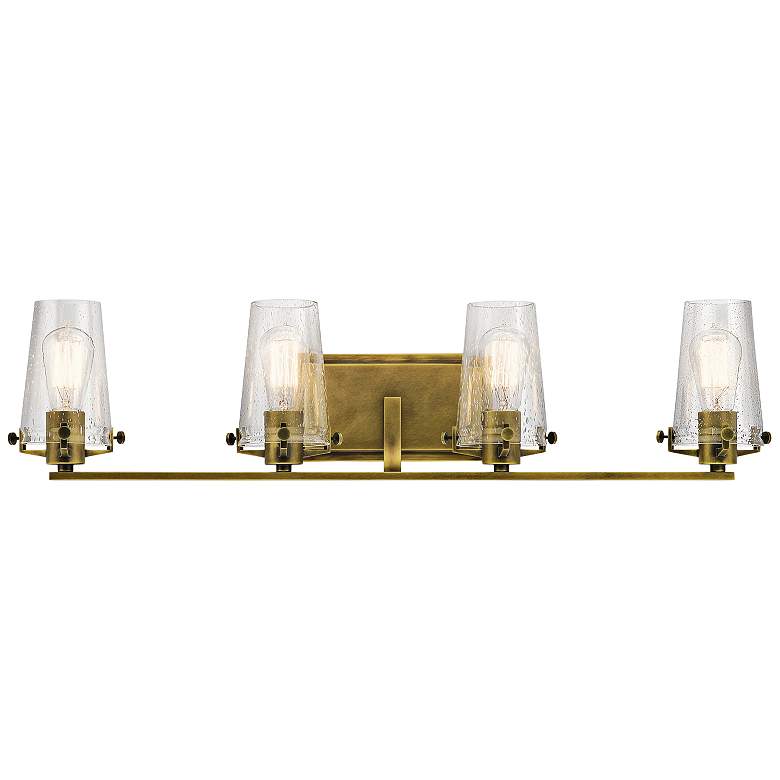 Image 1 Kichler Alton 33 3/4 inch Wide Natural Brass 4-Light Bath Light