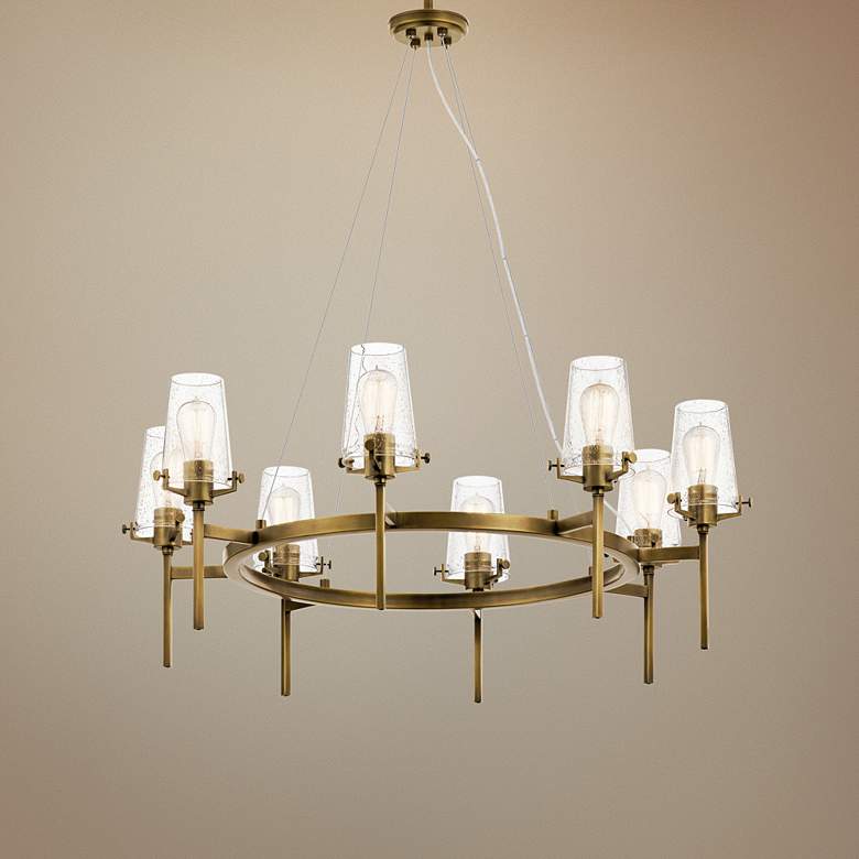 Image 1 Kichler Alton 38" Wide Natural Brass 8-Light Ring Chandelier