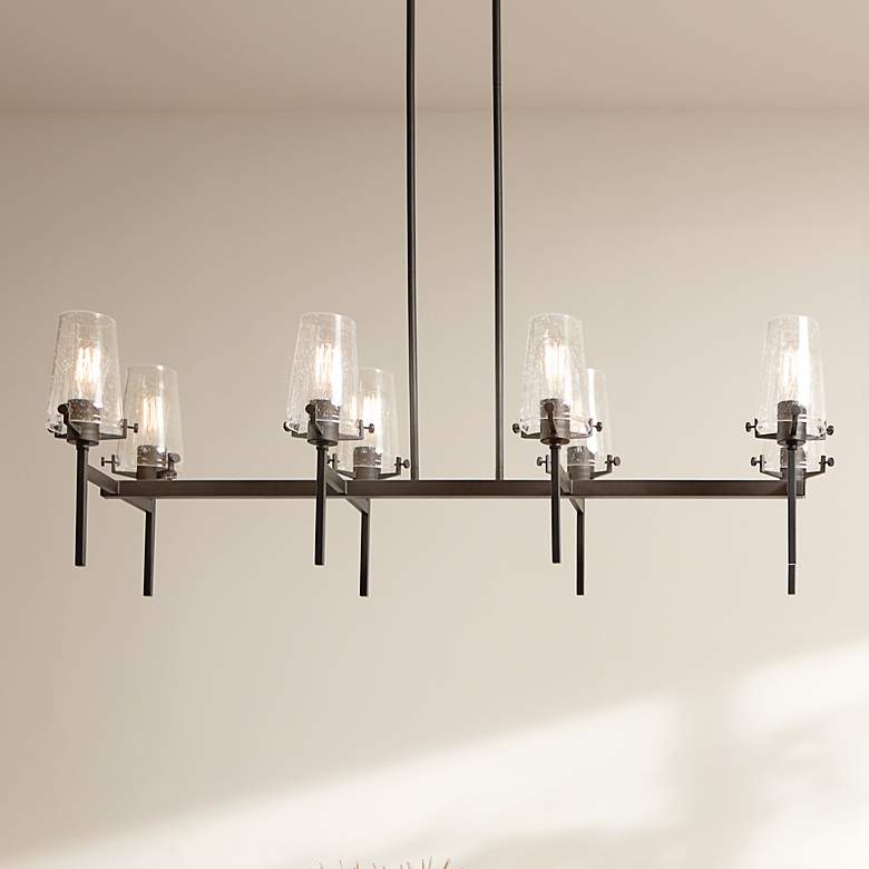Image 1 Kichler Alton 46" Wide Black 8-Light Linear Chandelier