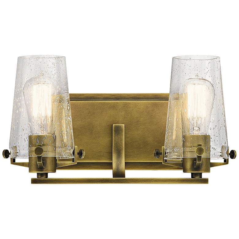 Image 1 Kichler Alton 8 inch High Natural Brass 2-Light Wall Sconce