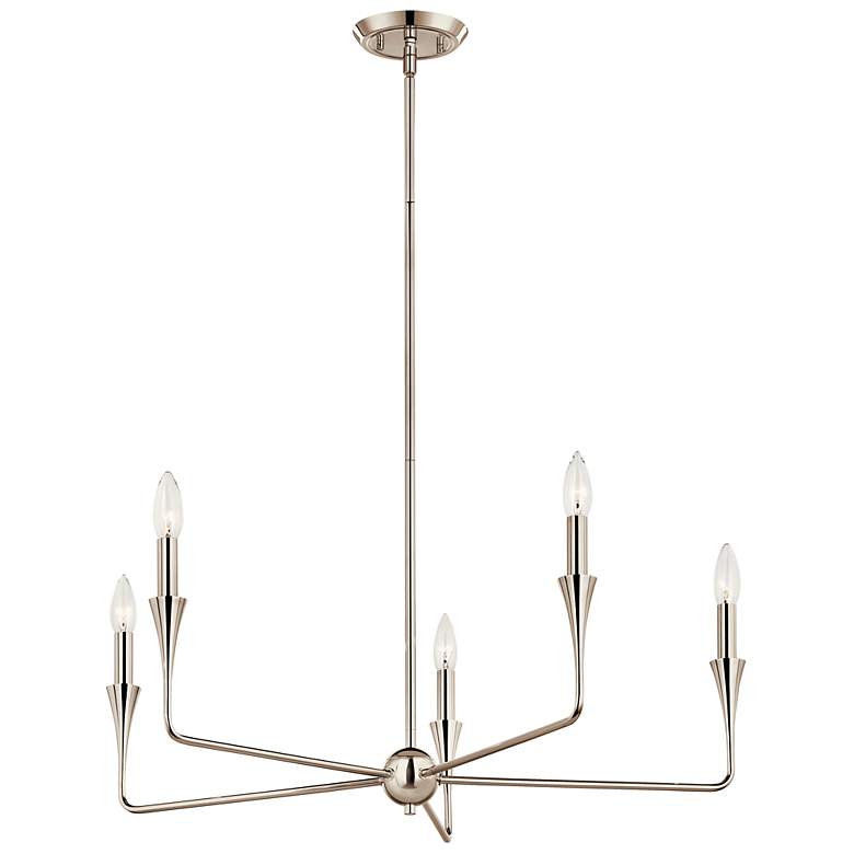 Image 2 Kichler Alvaro 30 1/4" Wide 5-Light Polished Nickel Chandelier