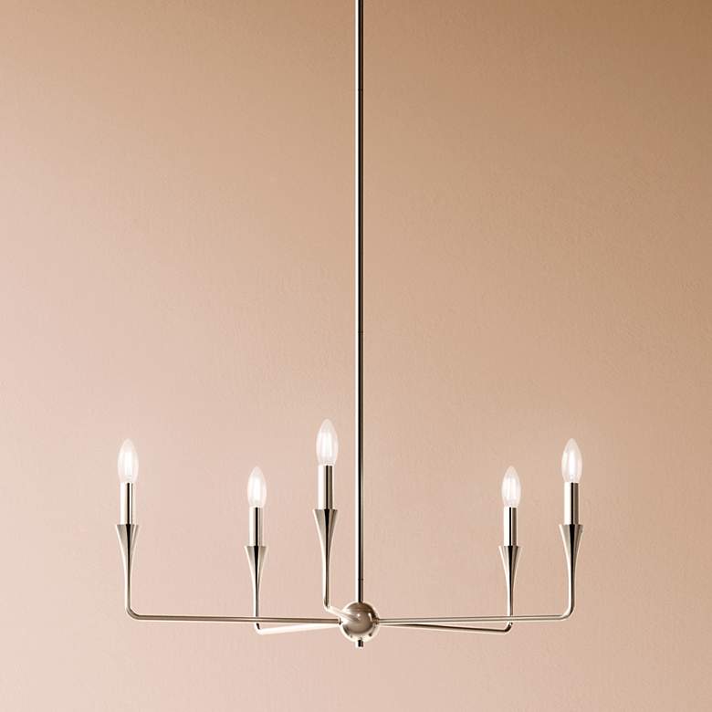 Image 1 Kichler Alvaro 30 1/4" Wide 5-Light Polished Nickel Chandelier