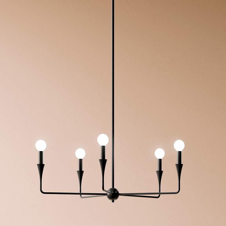 Image 2 Kichler Alvaro 30 1/4" Wide Black 5-Light Chandelier