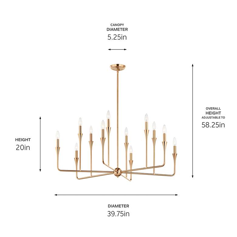 Image 5 Kichler Alvaro 39 3/4"W Champagne Bronze 12-Light Chandelier more views