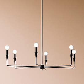 Image1 of Kichler Alvaro 40 1/4" Wide Black 6-Light Chandelier