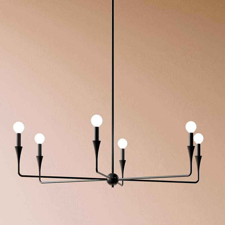 Image 1 Kichler Alvaro 40 1/4" Wide Black 6-Light Chandelier