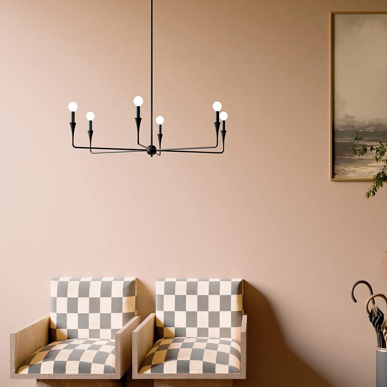 Image 7 Kichler Alvaro 40 1/4" Wide Black 6-Light Chandelier more views