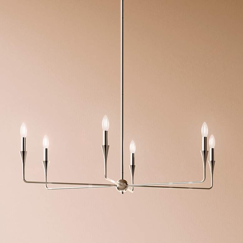 Image 1 Kichler Alvaro 40 1/4"W Polished Nickel 6-Light Chandelier