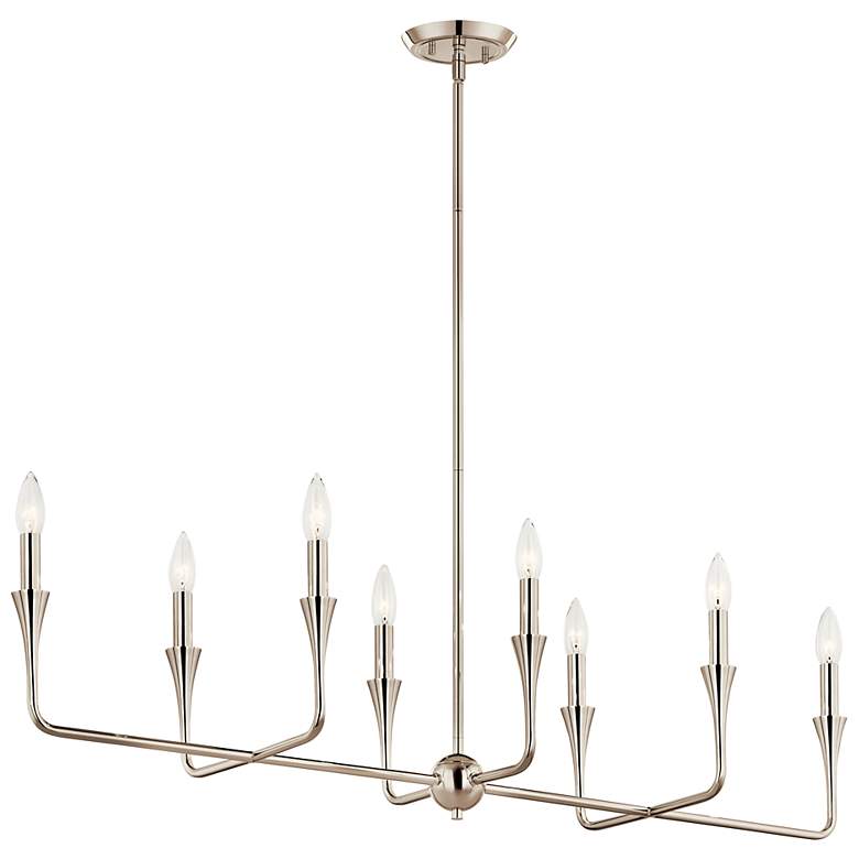 Image 2 Kichler Alvaro 45 1/2" Polished Nickel 8-Light Linear Chandelier
