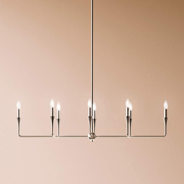 Image 1 Kichler Alvaro 45 1/2" Polished Nickel 8-Light Linear Chandelier