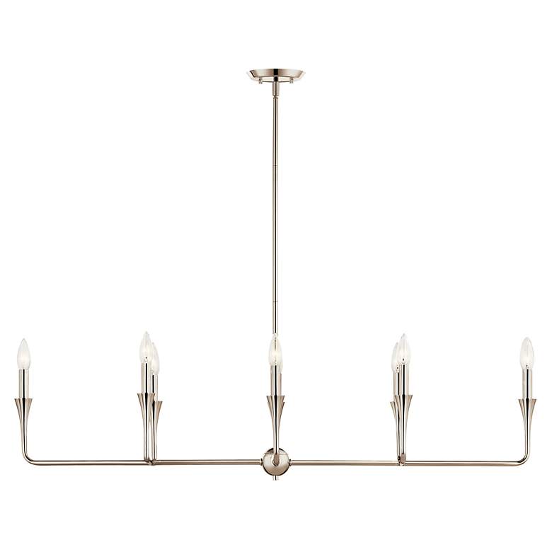 Image 3 Kichler Alvaro 45 1/2" Polished Nickel 8-Light Linear Chandelier more views