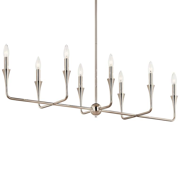 Image 4 Kichler Alvaro 45 1/2" Polished Nickel 8-Light Linear Chandelier more views
