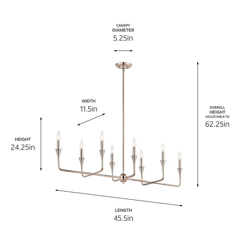 Image 6 Kichler Alvaro 45 1/2" Polished Nickel 8-Light Linear Chandelier more views