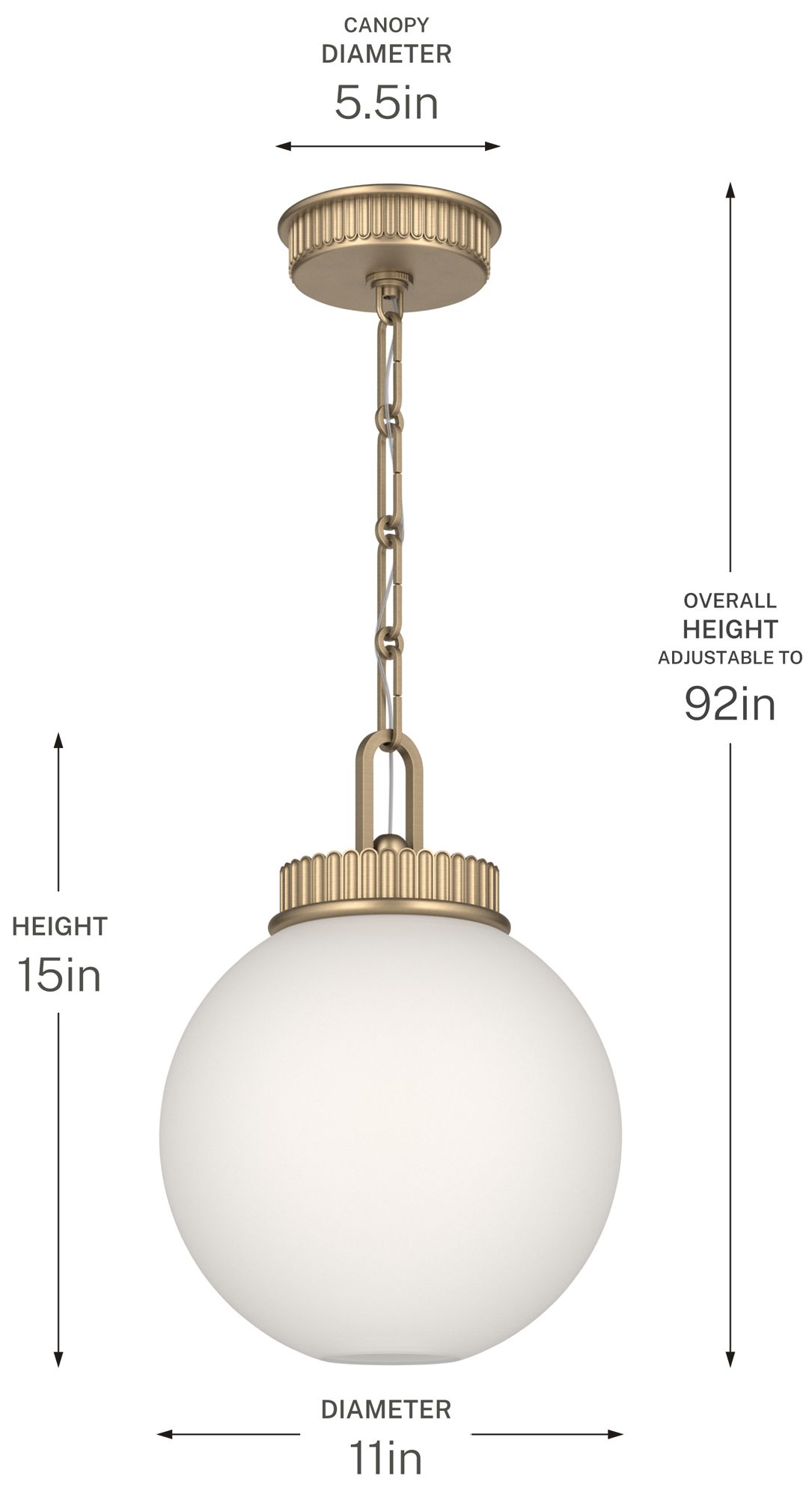 Kichler Andorra 11" 1 Light Pendant in Champagne Bronze
