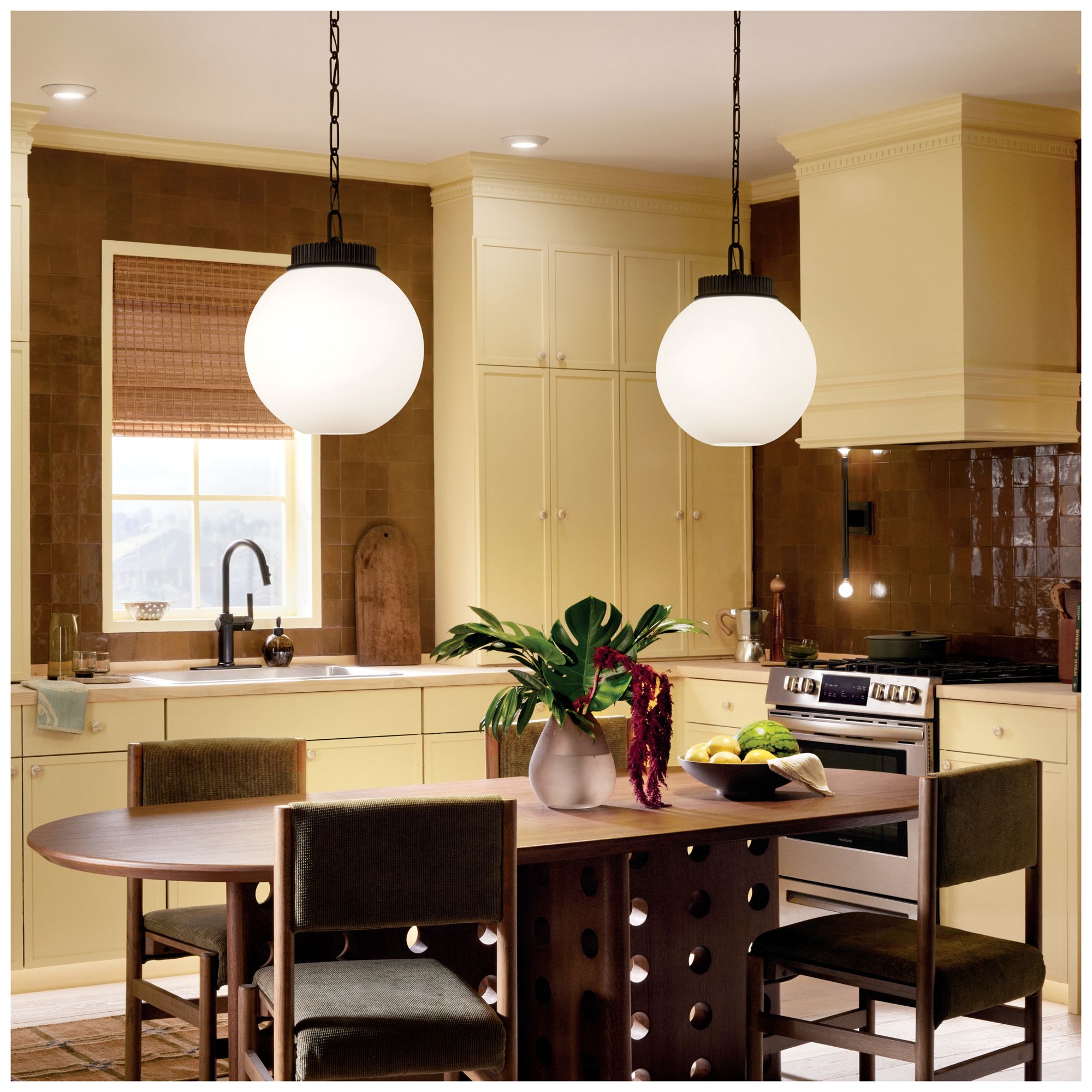 Image 7 Kichler Andorra 15" 1 Light Pendant in Black more views