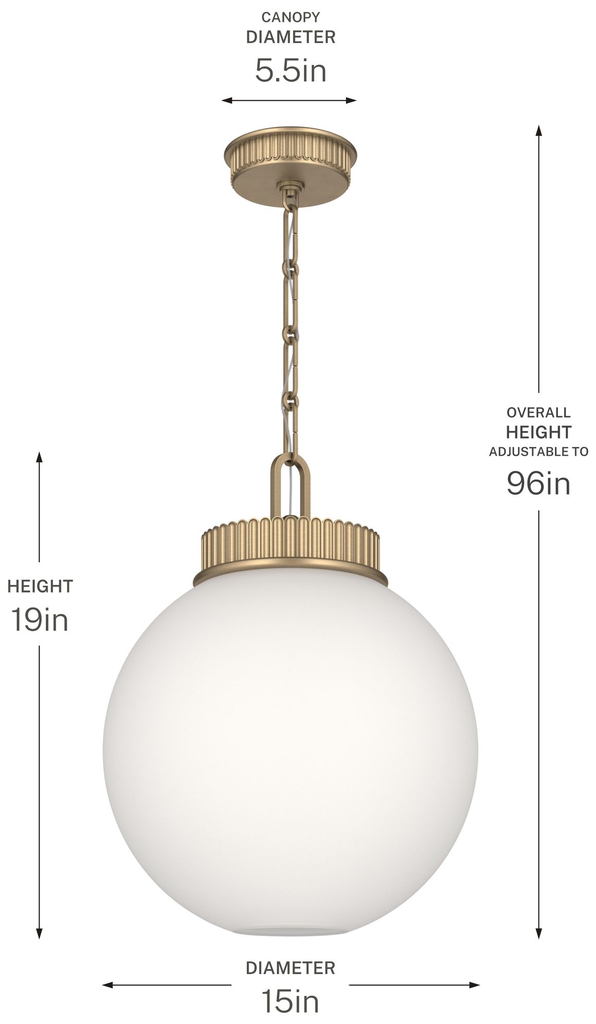 Kichler Andorra 15" 1 Light Pendant in Champagne Bronze