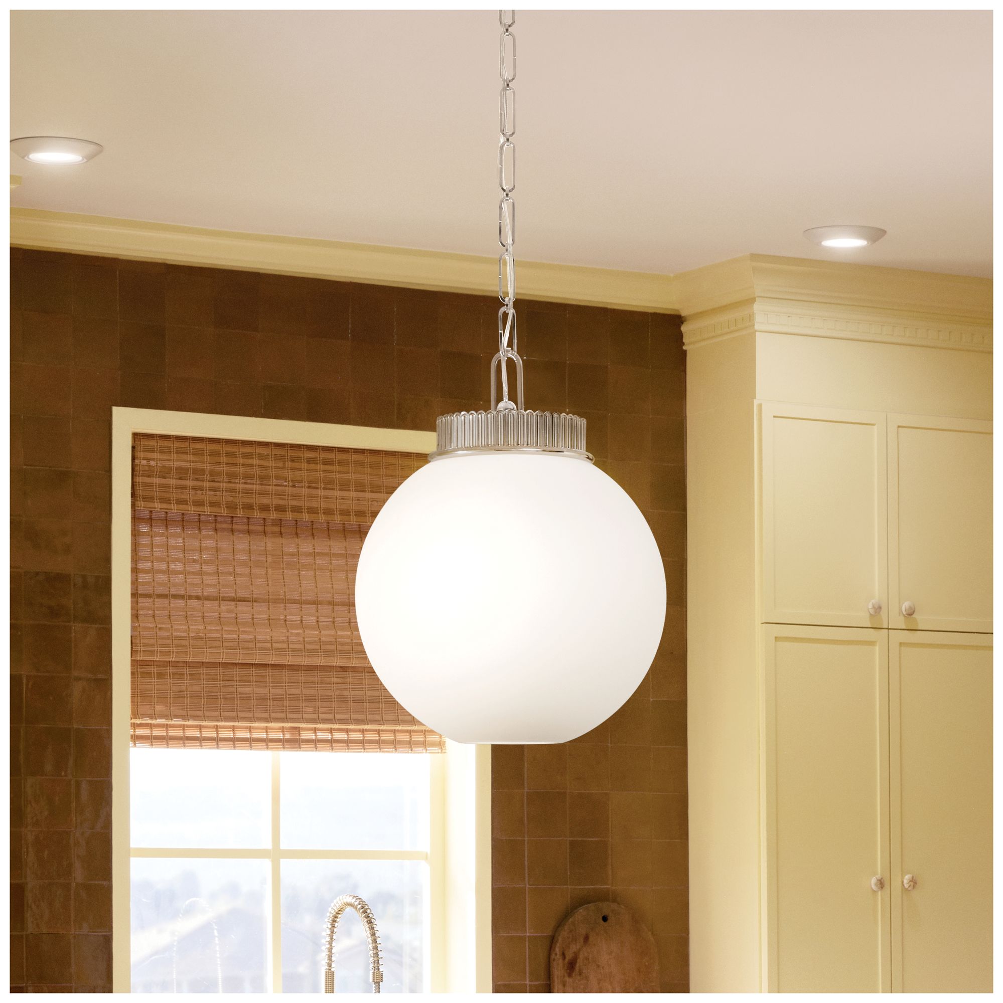 Image 2 Kichler Andorra 15" 1 Light Pendant in Polished Nickel more views