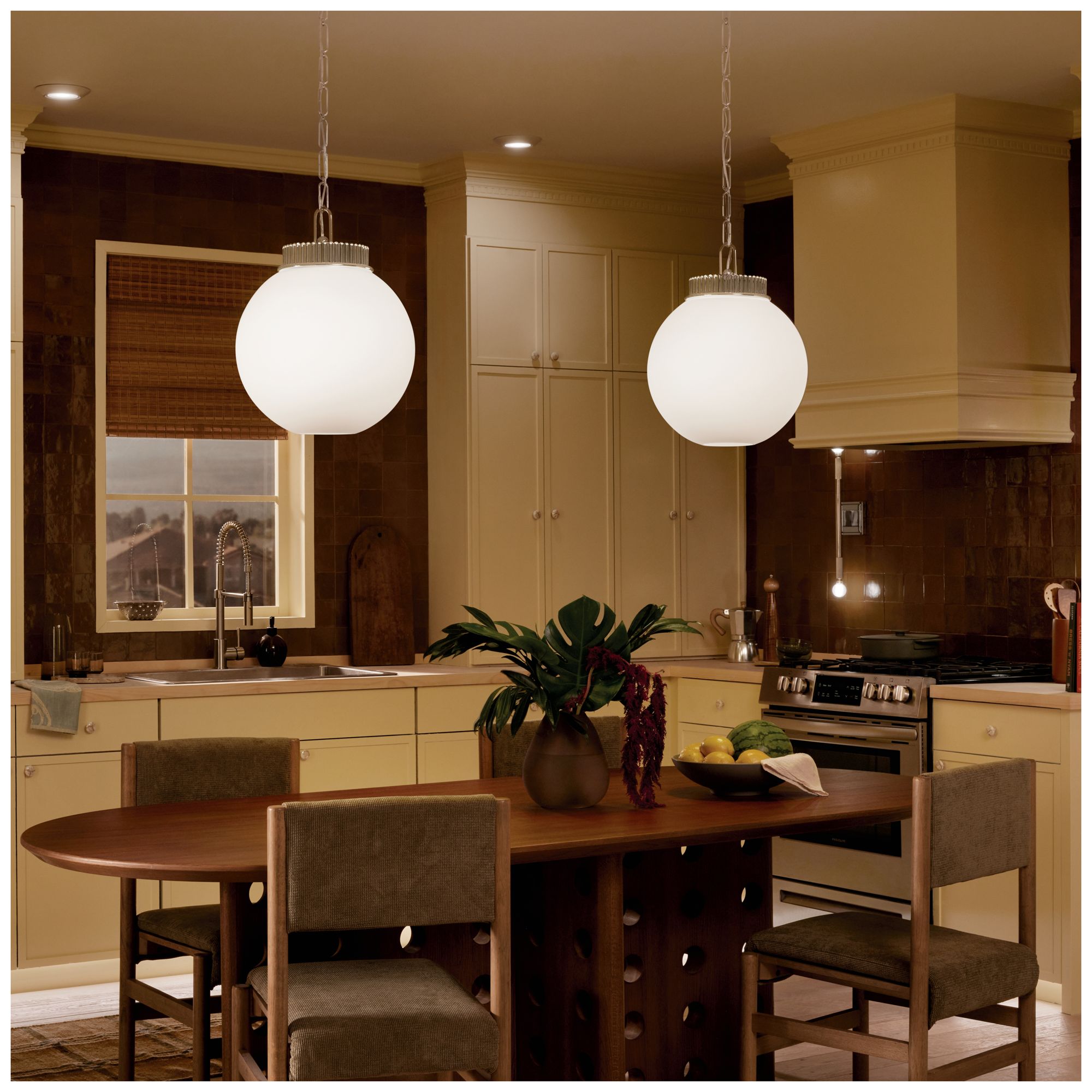 Kichler Andorra 15" 1 Light Pendant in Polished Nickel